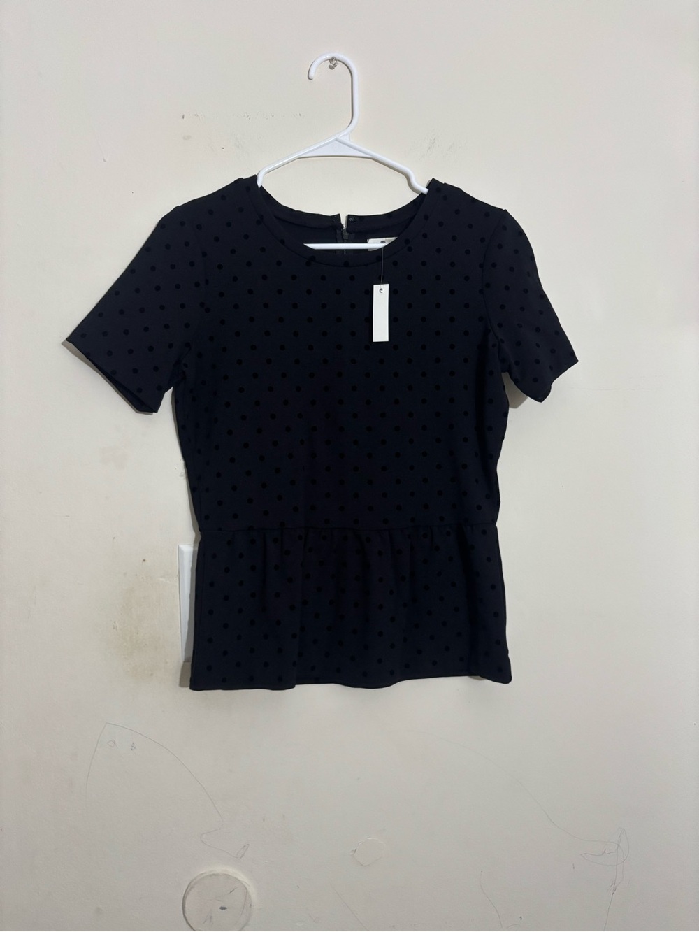 Madewell‎ Black Polka dot Peplum
Short sleeve top Small